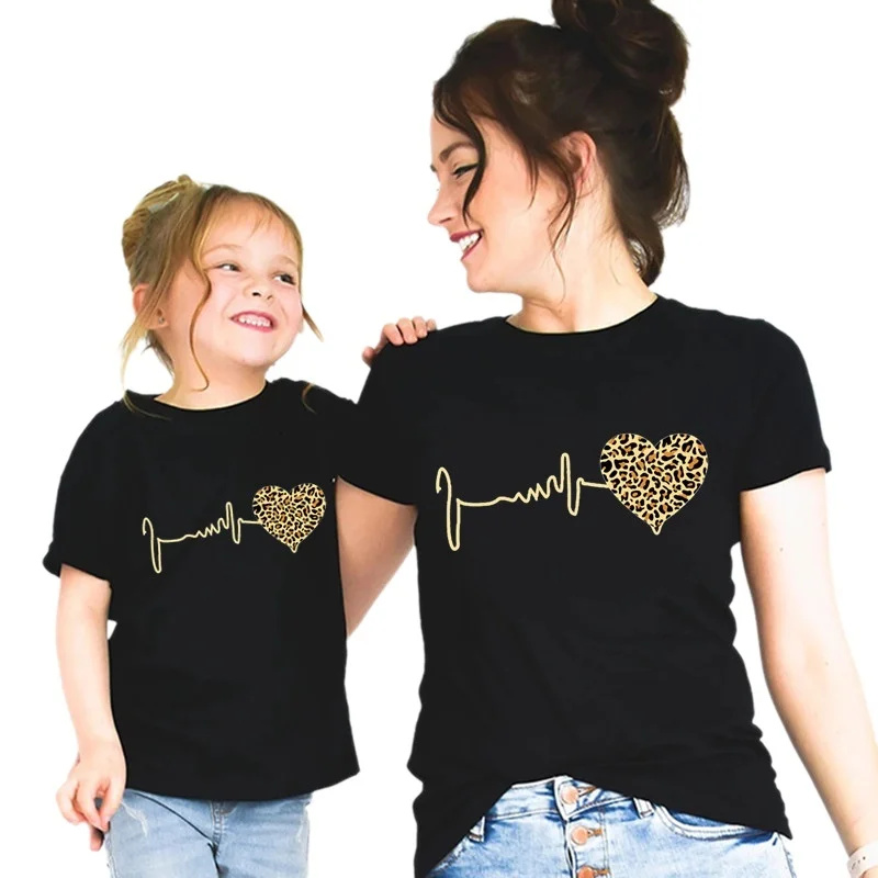 Plant Parent Shirt - Leopard Heart Family T-shirt Mom Daughter